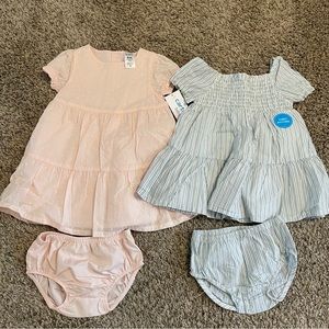 New Carters bundle 2 dresses baby girl 6 months pink blue